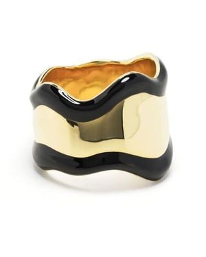 Eshvi Bague À Design Bicolore - Noir