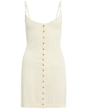 Donde Esteban Button Mini Dress - White