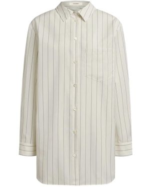 12 STOREEZ Striped Shirt - White