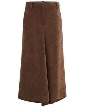 Brunello Cucinelli Schwingender Cord-Rock Mit Monili-Verzierung - Braun