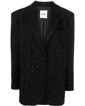 Sandro Stud-embellished Single-breasted Blazer - Black
