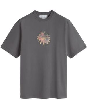 LES HÉRITIERS X Mas Sorrer Girasols Graphic-Print Sunset T-Shirt - Grey
