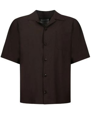 BE ABLE Revere-Collar Short-Sleeve Shirt - Black