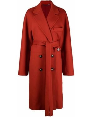 Stella McCartney Double-Breasted Belted Coat - Red