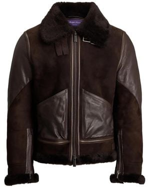 Ralph Lauren シアリングカラー ライダースジャケット - ブラック
