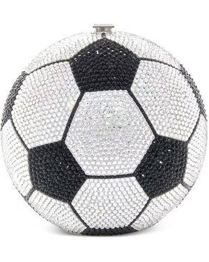 Judith Leiber Crystal-Embellished Soccer Ball Clutch Bag - White
