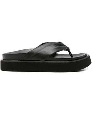 Yohji Yamamoto Knotted Leather Sandals - Black