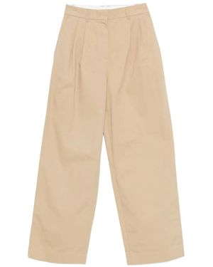 DUNST Pleated-Front Trousers - Natural