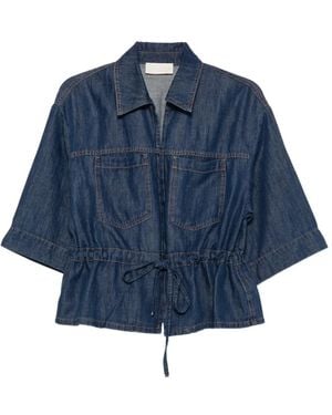 iBlues Camisa Con Dobladillo Peplum Y Cordones - Azul