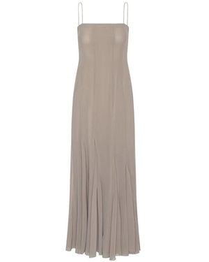 ROTATE BIRGER CHRISTENSEN Elegant Long Chiffon Dress With Thin Straps (Size 34) - White