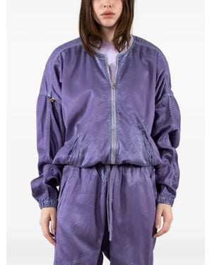 Freecity Satin Bomber Jacket - Purple