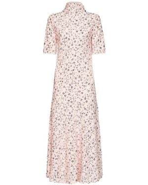 Rabanne Sequin-Embellished Floral-Embroidered Dress - Pink