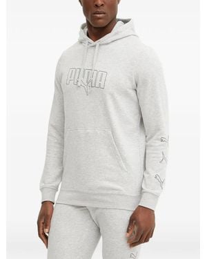 PUMA Logo-Embroidered Hoodie - White