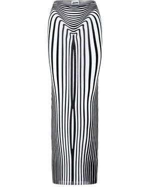Jean Paul Gaultier Morphing-Stripes Skirt - White
