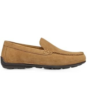 Geox Spherica Suede Slip-On Loafers - White