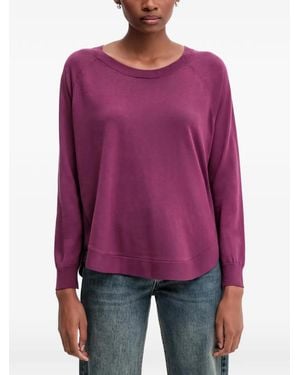 Benetton Raglan-Sleeve Crew-Neck Sweatshirt - Purple