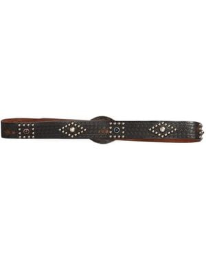 RRL Studded Leather Belt - White