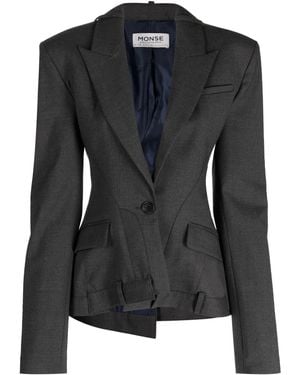 Monse Paneled Wool Single-Breasted Blazer - Black