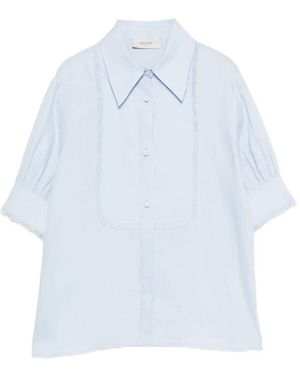 Agnona Fringed-Detail Shirt - Blue