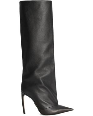 Dolce & Gabbana Kniehohe Devotion Stiefel Mit Spitzer Kappe 105Mm - Schwarz