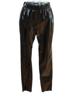 MSGM Shiny-Effect Pants - Black