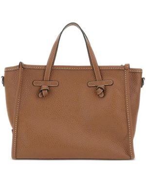 MARCELLA CLUB Miss Marcella 32 Grain Leather Tote Bag - Brown