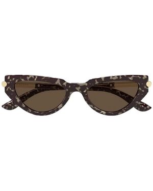 McQueen Cat-Eye Logo Sunglasses - Brown