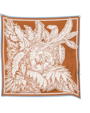 Inoui Edition Lion-Print Silk Scarf - Pink
