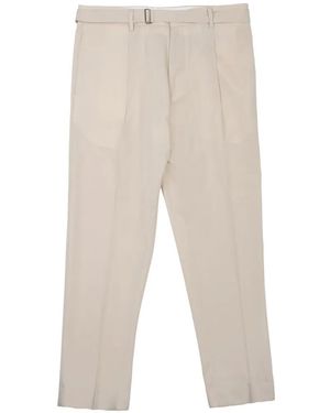 BE ABLE Andy Pleated-Design Belted Pants - White