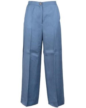 Marella Pantalon Emme À Boutonnière - Bleu