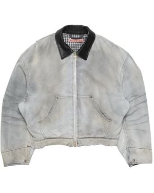 Acne Studios Faded Denim Bomber Jacket - Grey