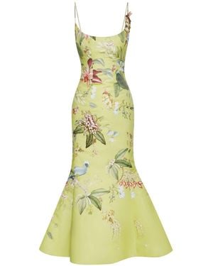 Oscar de la Renta Degrade Flora & Fauna ドレス - グリーン