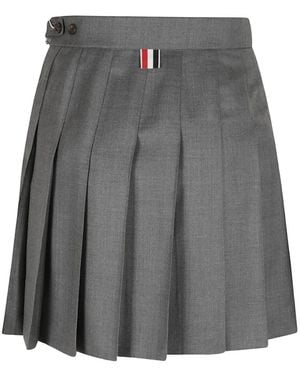 Thom Browne Super 120's Pleated Skirt - Grey