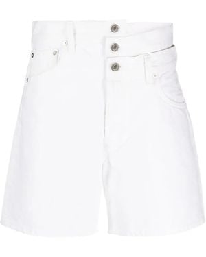 Agolde Cut-Out Denim Shorts - White