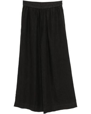 James Perse Linen Wide-Leg Trousers - Black