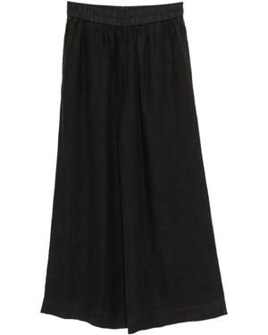 James Perse Linen Wide-Leg Trousers - Black