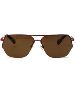 Jacquemus Lunettes De Soleil À Monture Pilote - Marron