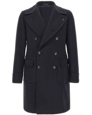 Tagliatore Carlo Double-Breasted Wool Coat - Blue