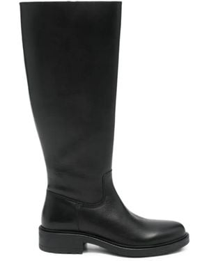 SERGIO MORETTI FIRENZE Side-Zip Knee-High Boots - Black