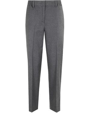 Seventy Elastic-Waistband Pressed-Crease Trousers - Grey