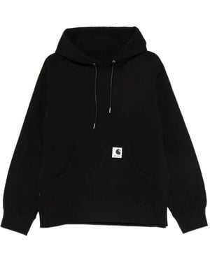 Sacai Logo-Patch Hoodie - Black