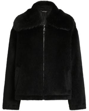 Dolce & Gabbana Doudoune En Alpaga - Black