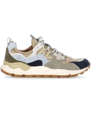 Flower Mountain Yamano 3 Leather-Panelled Lace-Up Trainers - White