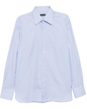 Tom Ford Plaid Cotton Shirt - Blue