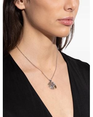 Versace Medusa-Pendant Necklace - Black