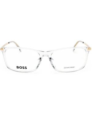 BOSS Rectangle-Frame Glasses - White