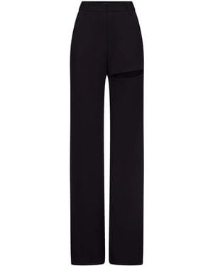 Area Asymmetric Slit Trousers - Blue