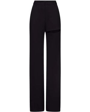 Area Asymmetric Slit Pants - Blue