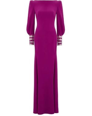 Jenny Packham デコラティブカフス ドレス - パープル