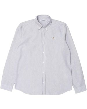 Edmmond Studios Duck Striped Button-Down Collar Shirt - White
